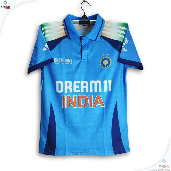India Champions Trophy Premium Jersey For Man - Half Sleeve Collar Polo T Shirt - India Cricket Jersey 2026/27