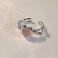 Fashion Y2K Heart Love Rings for Women INS Punk Gothic Open Geometric Finger Rings Wedding Party Trendy Girls Vintage Jewelry.