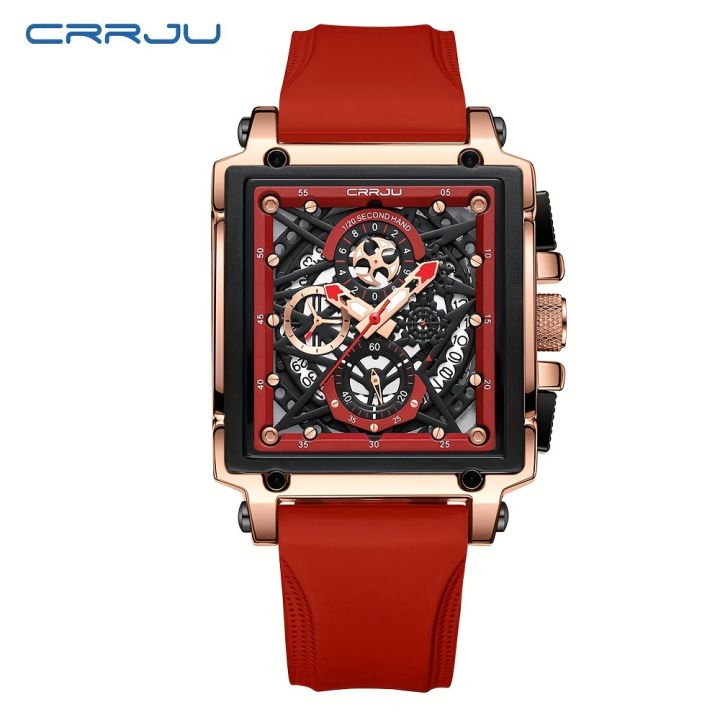 CRRJU%20Sports%20Men's%20Watch,%20Multifunctional%20Chronograph%20Waterproof%20Square%20Wristwatch%20-%20Image%202