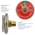For Portable Water Fire Extinguisher 1-100PSI Pressure Gauge- 50PCS in Pack 1/8inch NPT Threads Fits for , Ansul.