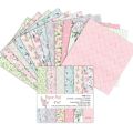 24 Pcs Scrapbook Handbook Card Making Material Decoration Paper Background Single-sided Pattern DIY Photo Album Craft Supplies.