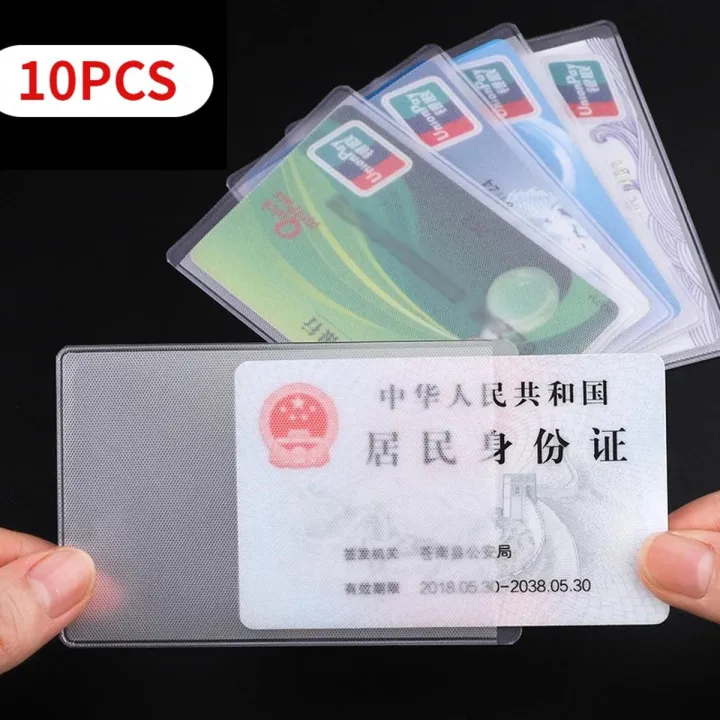 10pcs%20PVC%20Clear%20Waterproof%20Card%20Holder%20To%20Protect%20Business%20Credit%20ID%20Cards%20Transparent%20Matte%20Card%20Protector%20Sleeves%20Anti-magnetic%20Card%20Cover%20-%20Image%202