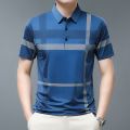 Polo Shirt Men Summer Casual Stripe Polo Tee Shirt Loose Thin Male Polos Shirts Tops. 