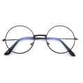 Vintage Round Metal Frame Blue Light Blocking Personality College Style Clear Lens Eye Glasses Eye Protection Mobile Phone Game.
