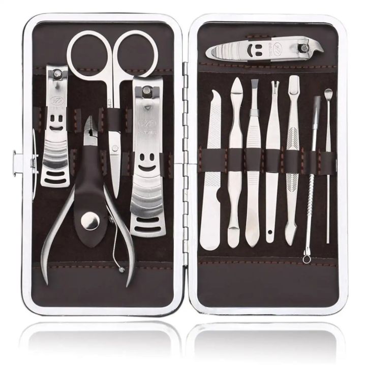 Stainless Steel Professional 12Pcs Tools Set Nail Clippers, Nail Scissors Grooming Kits, Nail Tools,unique, 002