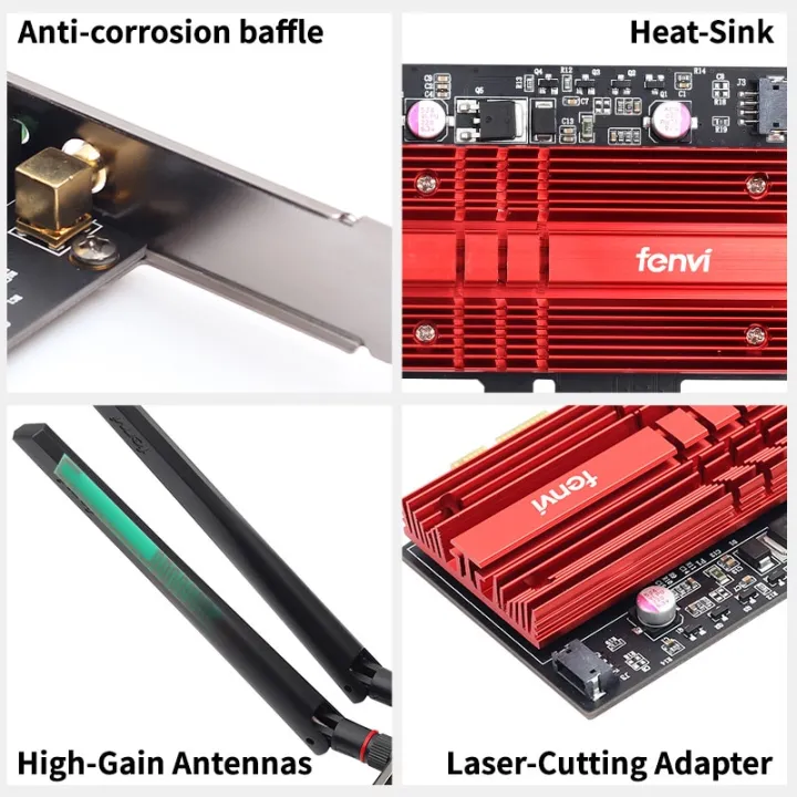 Intel%20AX200%20WiFi%206%20802.11ax%20Dual%20Band%202.4G/5Ghz%20For%20Bluetooth%205.2%20Desktop%20PCIE%20Wireless%20WiFi%20Adapter%20FENVI%20WiFi%20Card%203000Mbps%20WiFi%206%20-%20Image%202