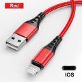USB Cable For iPhone 14 13 12 11 Pro Max Mini 6 7 8 Plus XS X XR SE iPad 20W Phone Data Sync Fast Charging Wire Cord 0.3M 1M 2M.