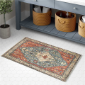 2X Distressed Entryway Rug Doormat Bohemian Faux Wool Floor Carpet for Indoor Front Entrance Kitchen Bathroom Number 5.