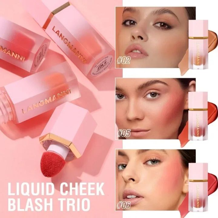 8 Colors Liquid Blush Waterproof Multi-purpose Facial Nourishing Blush Stick Cheek Natural Blusher Cute Korean Makeup for Women