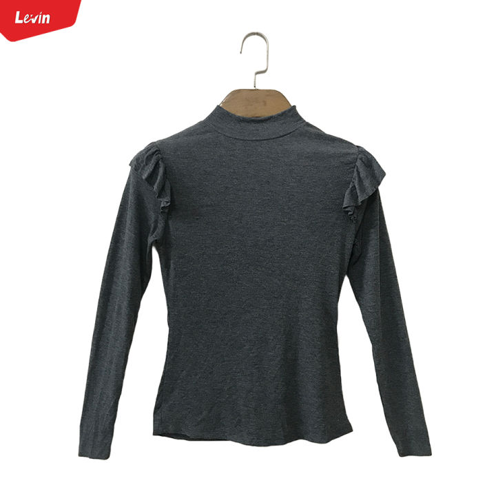 Girls%20Ribbed%20Ruffle%20Trim%20Shoulder%20Mock%20Neck%20Tops%20From%20Levin%20-%20Image%207