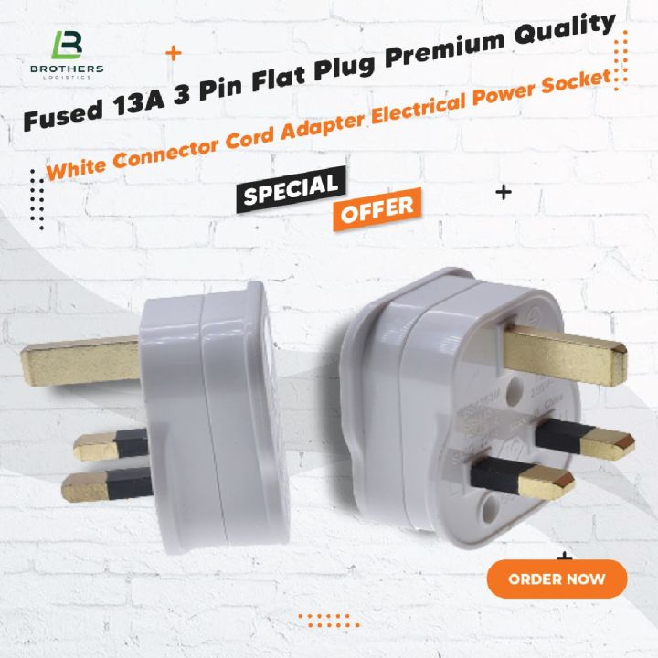 High-Quality%20White%20Electrical%20Power%20Socket%20with%2013A%203-Pin%20Flat%20Plug%20and%20Fused%20Connector%20Cord%20Adapter%20-%20Image%202