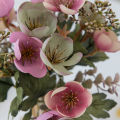 Artificial Flower Silk camellia eucalyptus leaves Bride Bouquet For Wedding Home Decoration Accessory Indoor outdoor flower. 