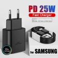 PD 25W Super Fast Charger For Samsung Galaxy S23 Ultra S22 Note 20 10 Plus Cargador USB Type C Fast Charging Charger Phone Cable.