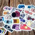 【Alizeker Mall】24PCS Lovely Camera Waterproof Skateboard Suitcase Guitar Laptop Phone Diary Sticker Kids Gift Stickers Toy. 