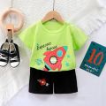 1 2 3 4 5 Years Old Kids Clothes Outfits For Baby Boys Cartoon 2 Piece Set Toddler Short Sleeved Suits Cotton Children Clothing.
