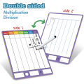 Dry Erase Division Multiplication Chart Practice Board Double Sided Times Table Math Manipulative for Kids Student Teaching Aids. 