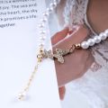 Bohemian Crystal Pearl Butterfly Necklace Vintage Y-Drop Fashion Choker Pendant Jewelry for Women and Girls.