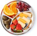 4 compartment Stainless steel Round plate.
