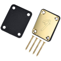 1Set 70S 4-Bolt Guitar Neck Plate Neckplate With Screws Reinforced Neck Handle Protector (Gold). 