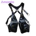 Men Anti-theft Strap Bag Medieval Steampunk Style Anti-theft Sling Bag with Adjustable Strap Rivet Decor Underarm Double Shoulder Bag in Smooth Faux Leather for Armpit Bag for Outdoor Use.