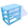 3X Mini Translucent Drawer Type Plastic Storage Box(Blue 3 Layers). 
