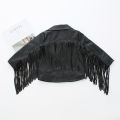 Girl Fashion Leather Lapel Tassel Motorcycle Leather Jacket Spring Autumn Kids Jackets for Girls.