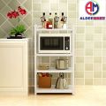 4-storey Kitchen Shelf Floor-standing Wood Carbon Steel Structure Multi-purpose Storage Rack Suitable Kitchen.