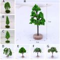 Artificial Moss Rocks/Wooden Base Model Trees Garden Decor Accessories Natural Green Simulation Fake Trees Plastic Dollhouse Mini Tree Kids Toys. 