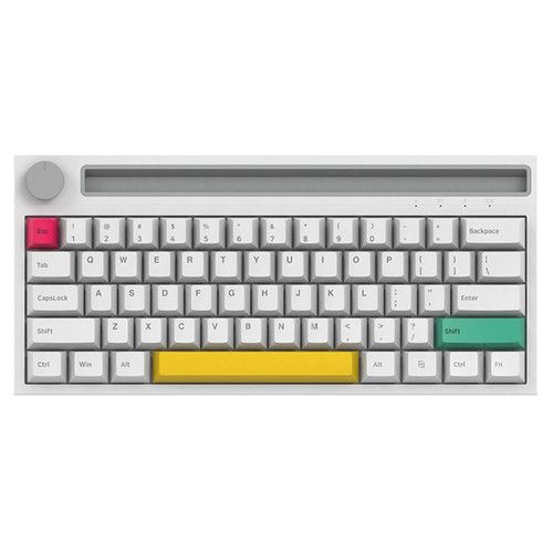 Ajazz K620T Bluetooth Wireless/Wired Dual Mode Mechanical Keyboard with 4400mA Battery RGB Backlit - White with Red Switch