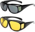 Day and Night HD Vision Anti-Glare UV Protected Sunglass for Driving -Yellow. 