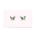 Vintage Fashion Enamel Green Butterfly Stud Ear Earrings Trend Jewelry Women GJCUTE. 