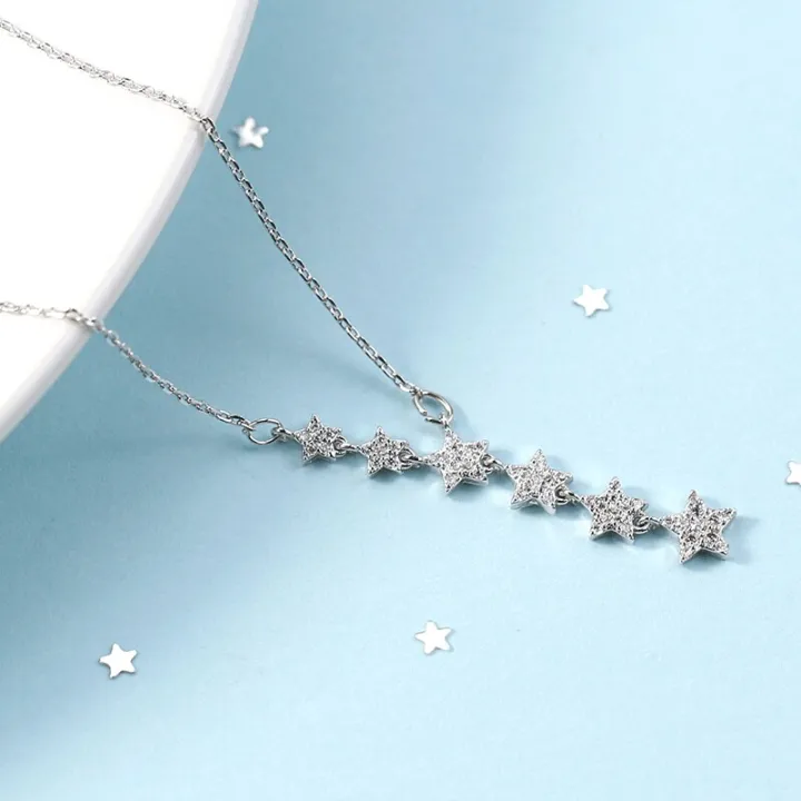Silver%20color%20necklace%20ladies%20elegant%20chain%20necklace%20fashion%20stars%20tassel%20sterling%20silver%20jewelry%20round%20r%20necklace%20-%20Image%203