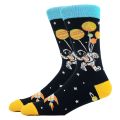 Men's Socks Cartoon Design Funny Socks Universe Spe Speship Stripe Socks Happy Style ple Sports Socks Men-(EU(39-46)).