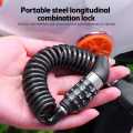 Motorcycle Helmet Lock Cable Black Tough Combination 4 Digit Password Anti-theft.