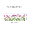 Surface visible glass sticker self-adhesive window sticker double photo tulip flower BR0033-41D fully transparent UV plant flower. 