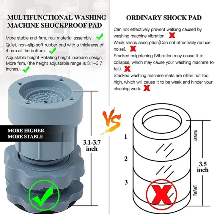 4Pcs%20Adjustable%20Height%20Washing%20Machine%20Foot%20Pad%20Anti%20Vibration%20Mat%20Anti-vibration%20Pad%20Universal%20Noise-reducing%20Leg%20Base%20Support%20-%20Image%203