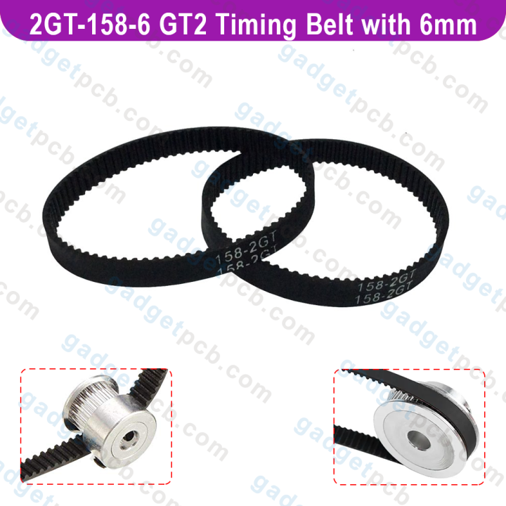 2GT-158-6 GT2 Timing Belt 158mm Width 6mm Synchronous Endless Closed Loop Rubber Belt 56 Teeth For 3D Printer CNC Machine Parts 158-2GT-6