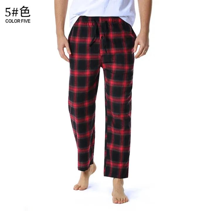 Red%20Black%20Plaid%20Pajama%20Pants%20Men%20Lounging%20Relaxed%20House%20PJs%20Sleep%20Bottoms%20Mens%20Flannel%20Cotton%20Drawstring%20Button%20Fly%20Sleepwear%20-%20Image%205