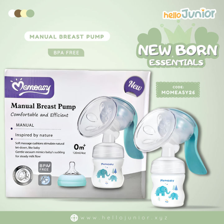Momeasy manual breast pump 0m+,120 /4oz,White and paste