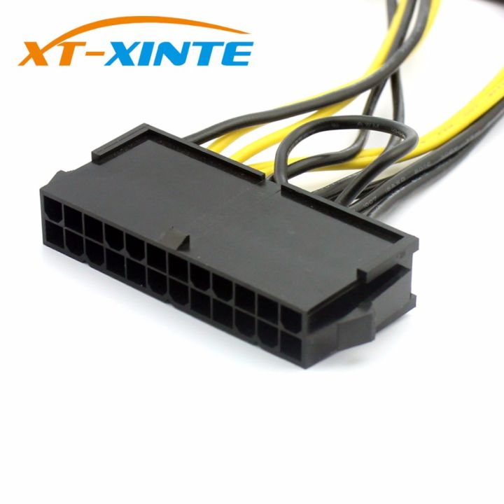 XT-XINNTE 24Pin to to Dual 6 Pin PCI-E Graphics Card Power Cable With Boot Graphics Adapter Cable Wire 18AWG 30cm