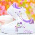 Sanrio hello kitty 2023 spring autumn non-slip net shoes girl casual shoes cartoon board shoes kuromi sports shoes cute Sneakers.