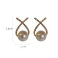 Elegant Simulated Pearl Earrings For Women Inlaid Rhinestone Stud Earrings Letter X Ear Stud 2023 Trendy Party Wedding Jewelry.