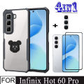 Infinix Hot 60 Pro Shockproof Phone Case for Infinix Hot 60i Hot 60 4in1 Camera Lens Glass Screen Protector+Mobile phone holder. 