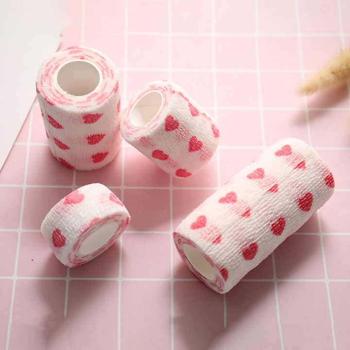 White%20love%20heart%20Printed%20Medical%20Self%20Adhesive%20Elastic%20Bandage%204.5m%20Sports%20Wrap%20Tape%20for%20Finger%20Joint%20Knee%20-%20Image%208