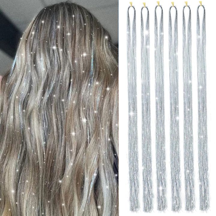 air Tinsel Kit With Tools Glitter Hair Extensions Sparkling Shiny Hair Tinsel Kit Heat Resistant for Women Girls