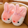 Children's cotton slippers winter cartoon cute rabbit boys and girls warm anti-slip home kids plush slippers. 
