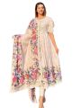New Model Beautiful Comfortable Gown Three Piece Readymade Set Screen Print Work for Women.