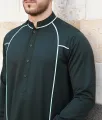 BLACK Simple Qatari Thobe for Men. 