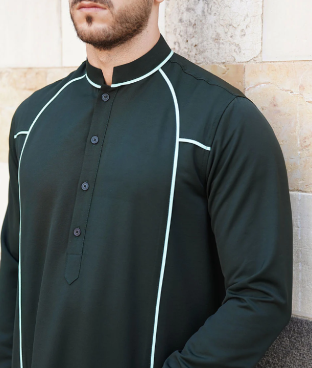 BLACK%20Simple%20Qatari%20Thobe%20for%20Men%20-%20Image%202