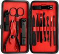 Manicure Pedicure Set Nail Clippers - Mifine 16 In 1 Stainless Steel Professional Pedicure Kit Nail Scissors Grooming Kit with Black Leather Travel Case First Generation. 